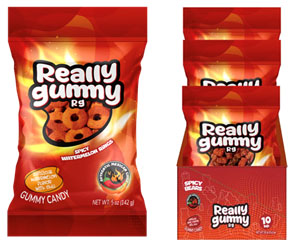 Really gummy spicy watermelon rings